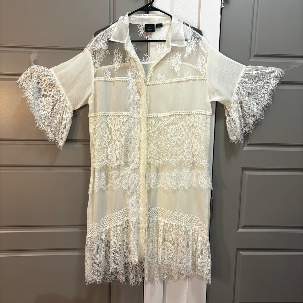Pinko Ivory Lace Dress